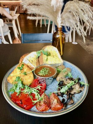 Vegan breakfast   at Feel Good Club in Manchester