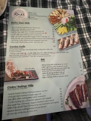 Menu p1 at Rau Ơi Vegetarian Chay in Ho Chi Minh City