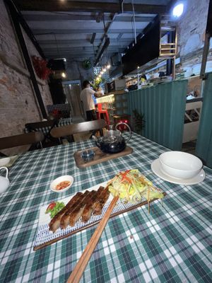 Quack quack nuong (grilled oyster mushrooms prepared Peking duck style) at Rau Ơi Vegetarian Chay in Ho Chi Minh City