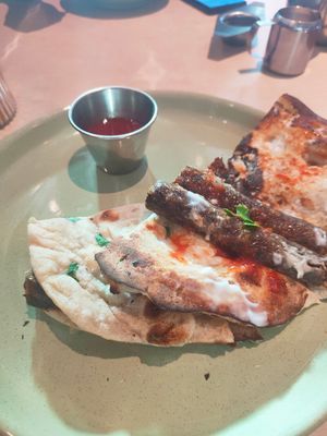 Vegan sausage naan at Dishoom in Birmingham