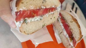 Bagel sandwich  at Sisters & Harvest in Istanbul