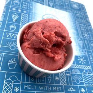 Strawberry sorbet   at Alaska in Skiathos