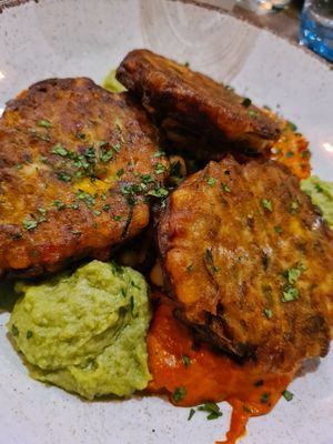 Sweetcorn fritters at Ego at The Grapes in Shrewsbury