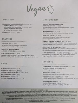 Vegan menu at Ego at The Grapes in Shrewsbury