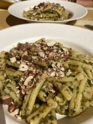Casarecce con pesto alla trapanese  at Cola Pasta in Siracusa