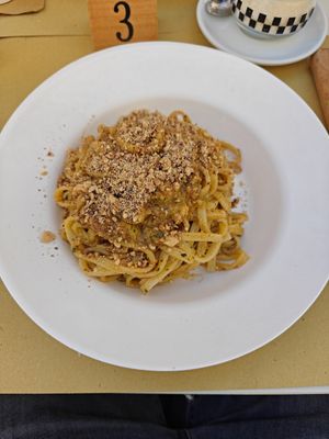 Tagliolini with a Pesto & Almond Sauce at Cola Pasta in Siracusa