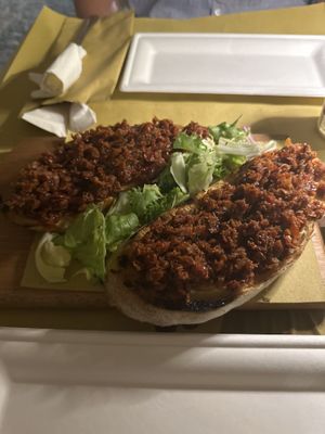 Sun dried tomato bruschetta   at Cola Pasta in Siracusa