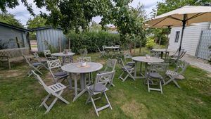 The lovely garden at Café Enehus in Einhaus