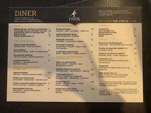 Huidige menukaart (wisselt)  at Brasserie Dirk in Asperen