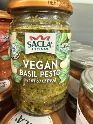 Vegan pesto sauce   at Blue Fog Market in San Francisco