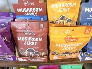 Mushroom jerky   at Blue Fog Market in San Francisco