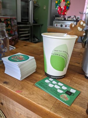 Gingerbread latte at Aunty Em's Deli & Coffee in Toronto