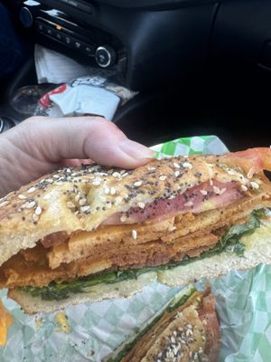 Breakfast sandwich  at Aunty Em's Deli & Coffee in Toronto