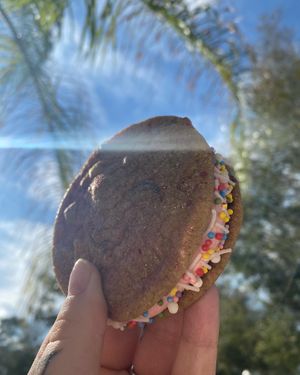 White chocolate strawberry cookie sandwich   at Gaia Bakes in Ocala