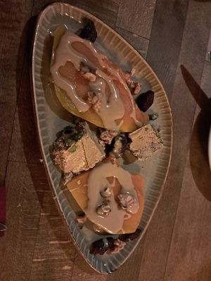 Pumpkin with tahini and nuts, vegan halva at Arch Bistro in Istanbul