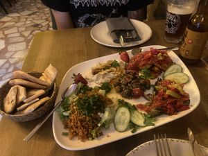 Vegan meze platterr  at Arch Bistro in Istanbul