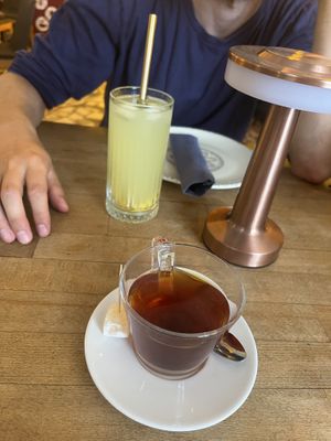 Sugar-free lemonade and black tea with complimentary Turkish delight   at Arch Bistro in Istanbul