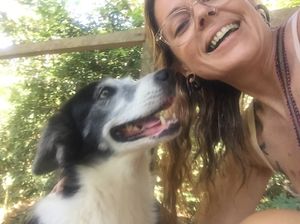 Gaia and I ❤️ at Darshan Vegetarian Restaurant in Iquitos