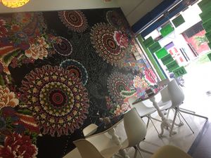 beautiful decor at Darshan Vegetarian Restaurant in Iquitos