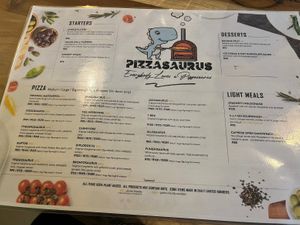 Pizzasaurus menu 100% plant  based  at Pizzasaurus in Cape Town