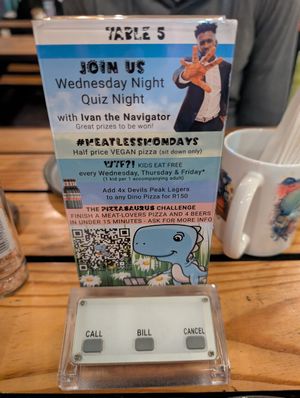  at Pizzasaurus in Cape Town