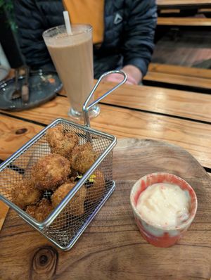 Crumbed mushrooms at Pizzasaurus in Cape Town