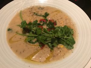 coconut corn chowder at Beach House in Koloa