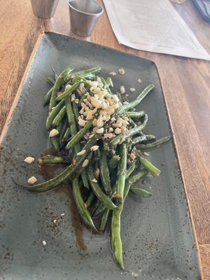 String beans with macadamia nuts  at Beach House in Koloa