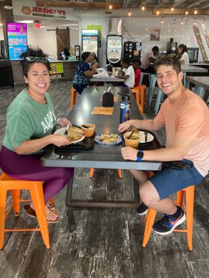 A couple enjoying food at Saffron Indian Cuisine in Tampa