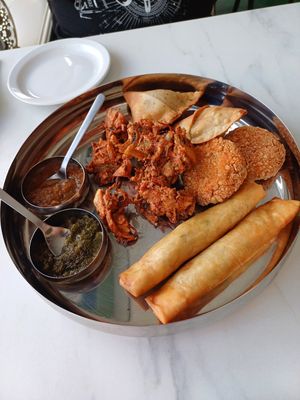 Sharing platter at SuRano Plant Based Indian bistro in Beeston