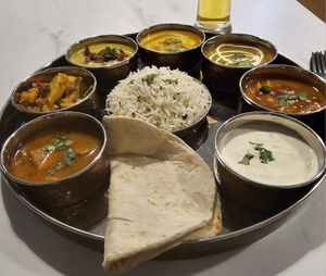 Thali at SuRano Plant Based Indian bistro in Beeston
