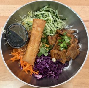 vermicelli bowl + vegan beef!  at DD Mau Vietnamese Eatery in Webster Groves