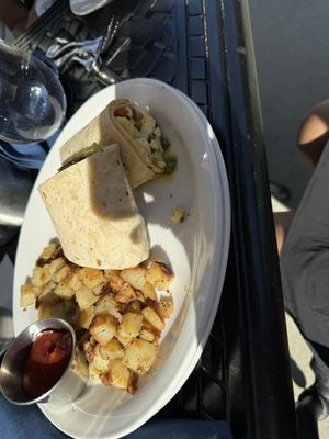 Tofu scramble burrito  at Blue Pointe Grille in Watkins Glen