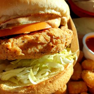 spicy chicken burger at Nice Burger in Long Beach