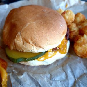 junior cheese burger at Nice Burger in Long Beach