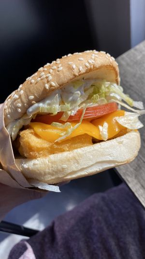 Fish fillet  at Nice Burger in Long Beach