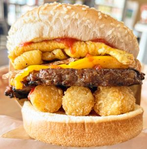 Breakfast Burgerr  at Nice Burger in Long Beach