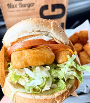 Fish Filet   at Nice Burger in Long Beach