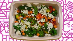 talian tradition meet the Far-East into this Korean style dish. Chunky cucumbers, chickpeas, kale and our Home Made Hemp Ricotta bonded into a spicy and zingy Salad. at The Vegan Witch in Cambridge