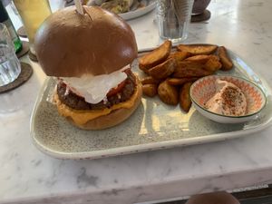 Biff burger   at Atheneon Bar in Kos