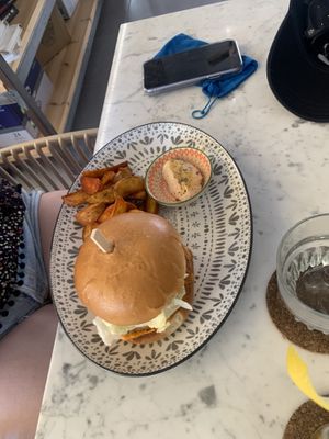 No chick burger   at Atheneon Bar in Kos