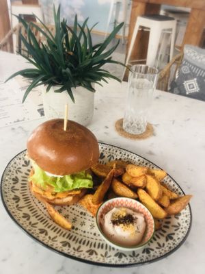 Chicken burger   at Atheneon Bar in Kos