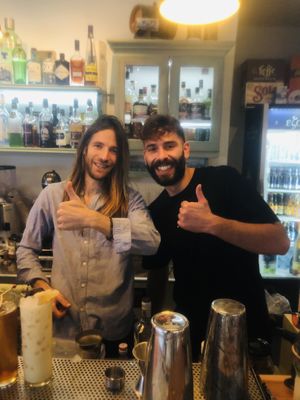 The boys! 😃  at Atheneon Bar in Kos