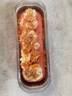 Strawberry krunch in a tin.  at Scoops and Mini Desserts in Lawrenceville