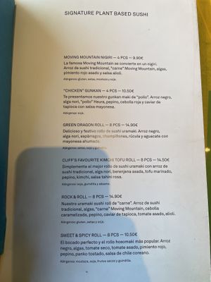 Menu  at Desoriente - Poblenou in Barcelona