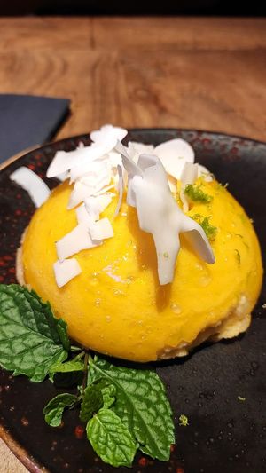 Mango lassi dessert at Desoriente - Poblenou in Barcelona