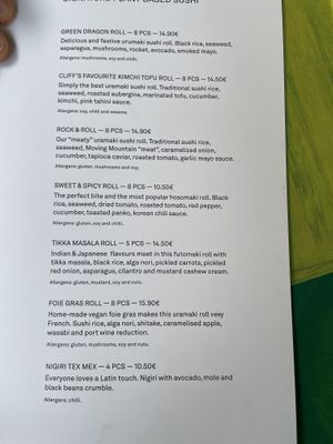 Menu II  at Desoriente - Poblenou in Barcelona