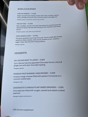 Menu III  at Desoriente - Poblenou in Barcelona