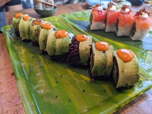 Green dragon roll at Desoriente - Poblenou in Barcelona