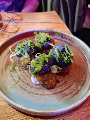 Eggplant balls at Desoriente - Poblenou in Barcelona